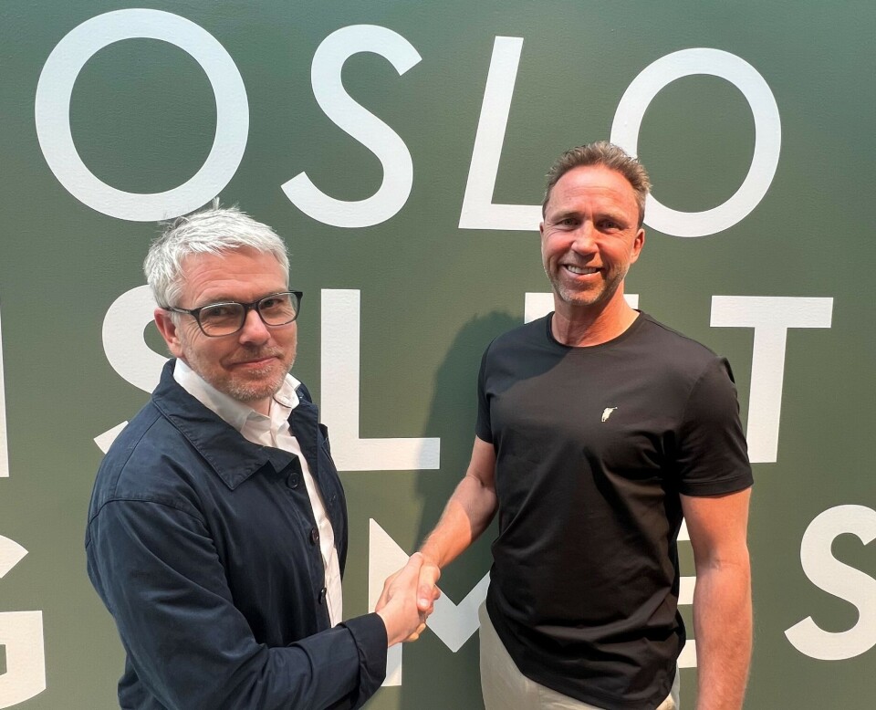 Hans-Eric Schultz og Steinar Hoen blir samarbdeispartnere i Bislett games. Hans-Eric Schultz og Steinar Hoen.