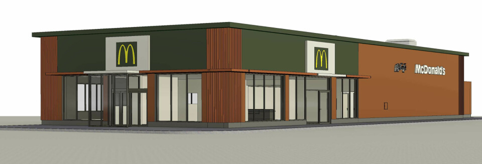 Tegning av en McDonald`s restaurant.