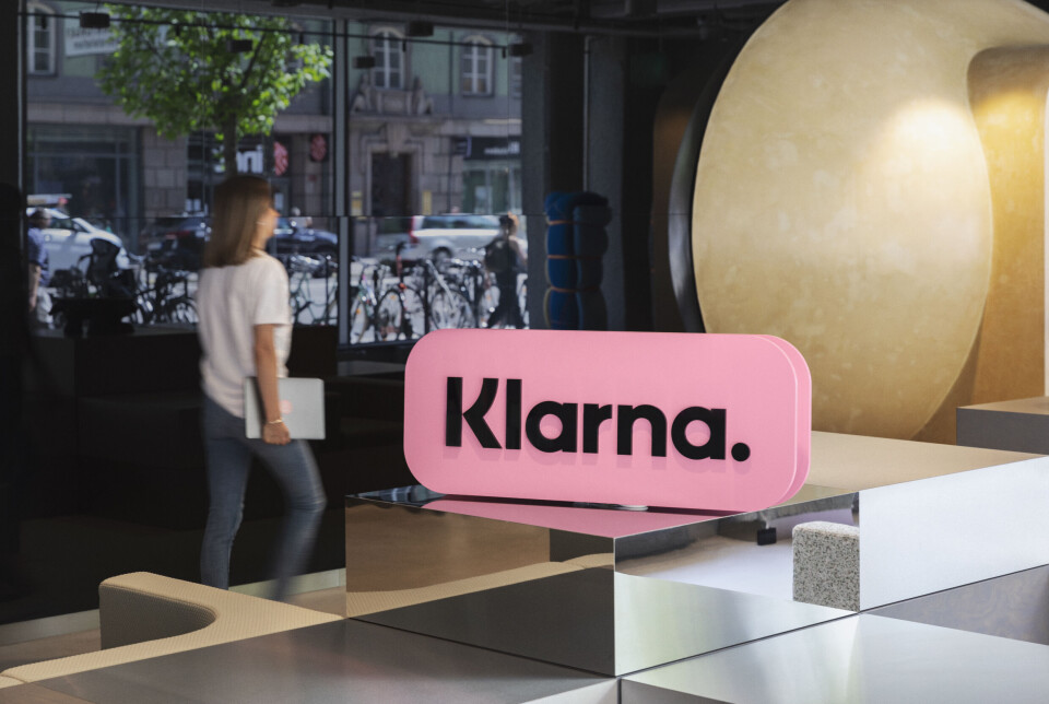 Den AI-drevne, globale betalingsleverandøren og handleassistenten Klarna, selger Klarna Chechout. Klarnalogo, butikkskranke