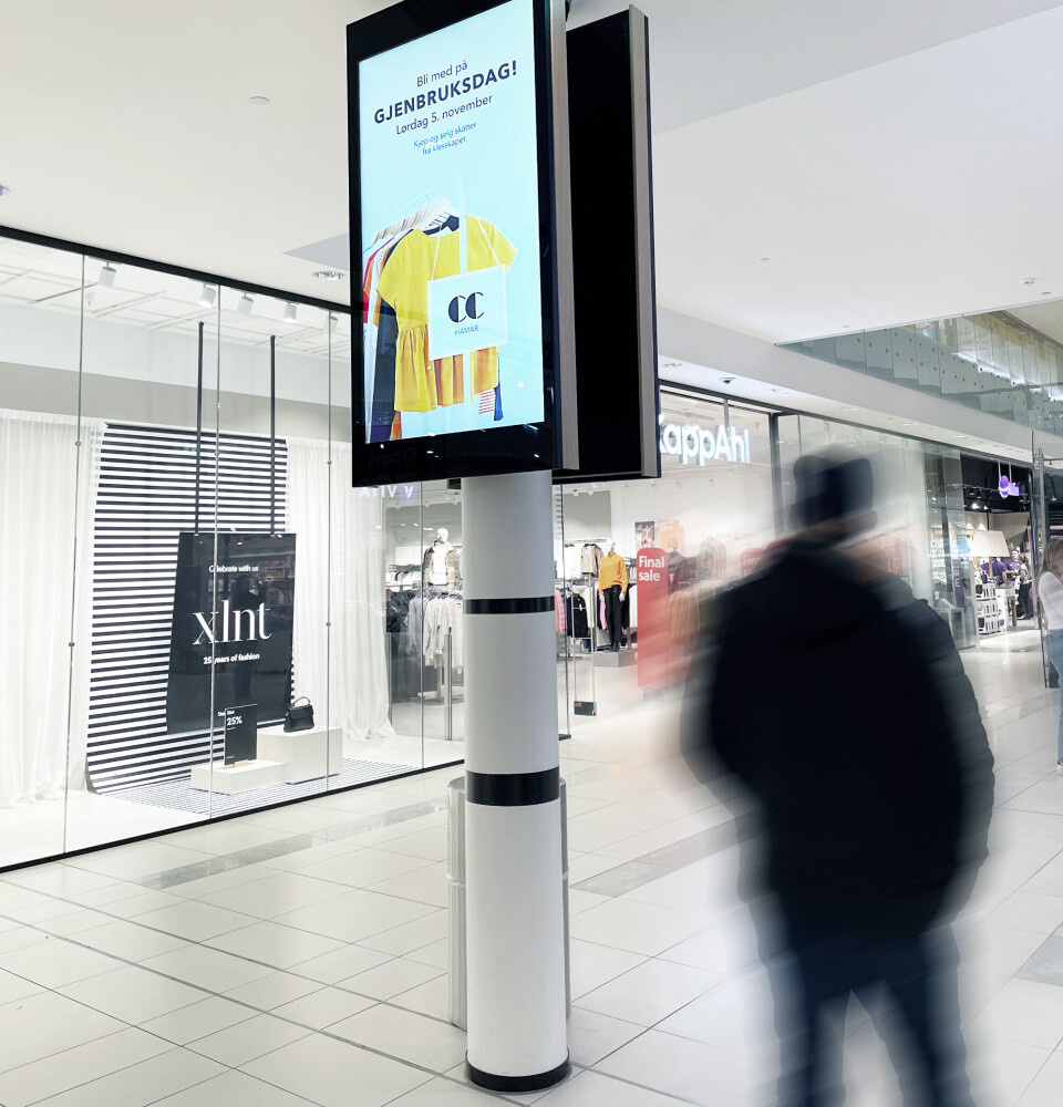Digital signage på CC Hamar. Digital signage på CC Hamar.