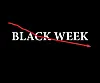 Black Week, sort bakgrunn rød pil nedover