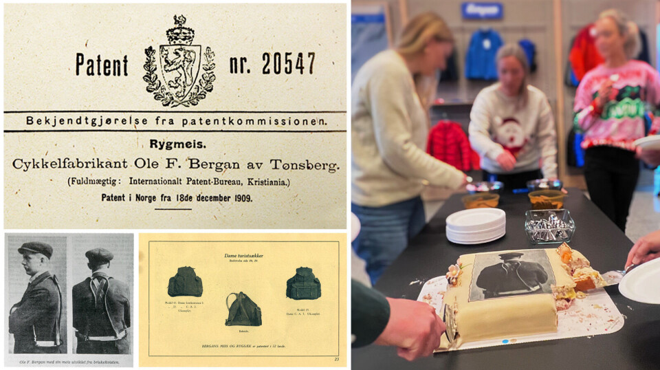 Bergans feirer at det er 115 år siden grunnlegger Ole F. Bergan tok patent på ryggsekk med meis. Bergans feirer at det er 115 år siden grunnlegger Ole F. Bergan tok patent på ryggsekk med meis.