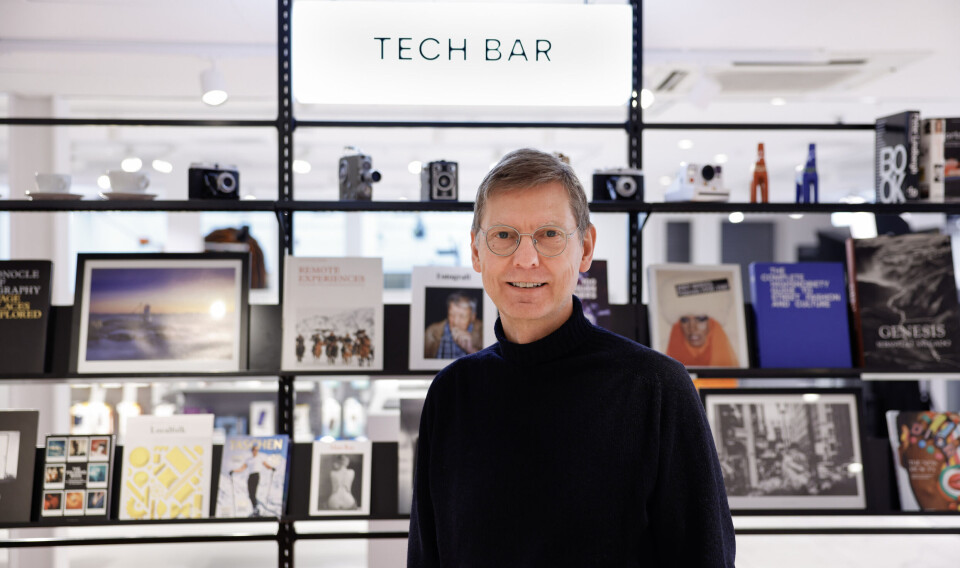 – Vi har funnet oss svært godt til rette på Steen & Strøm, og får kun gode tilbakemeldinger på Tech Hall, sier Anders Halvarsson, administrerende direktør i Scandinavian Photo. Anders Halvarsson foran Tech Bar, Scandinavian Photo