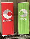 Flagg med Posten Bring logoer