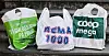 Bilde av bæreposer fra Kiwi, Rema 1000 og Coop Mega