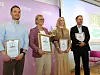 nders Kjellén, adm.dir i Sunkost, Nina Kleppe fra Specsavers som vant, markedsdirektør, Stina Bredal-Rørvik fra Eie og Dag Runar Båtvik, adm.dir. i Norgeshus.
