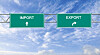 Road sign to import and export