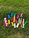 Fargerike Kubb-brikker