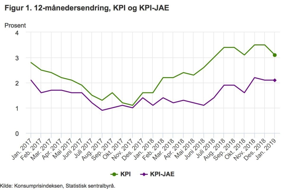 Januarsalg på klær spesielt ga fall i KPI