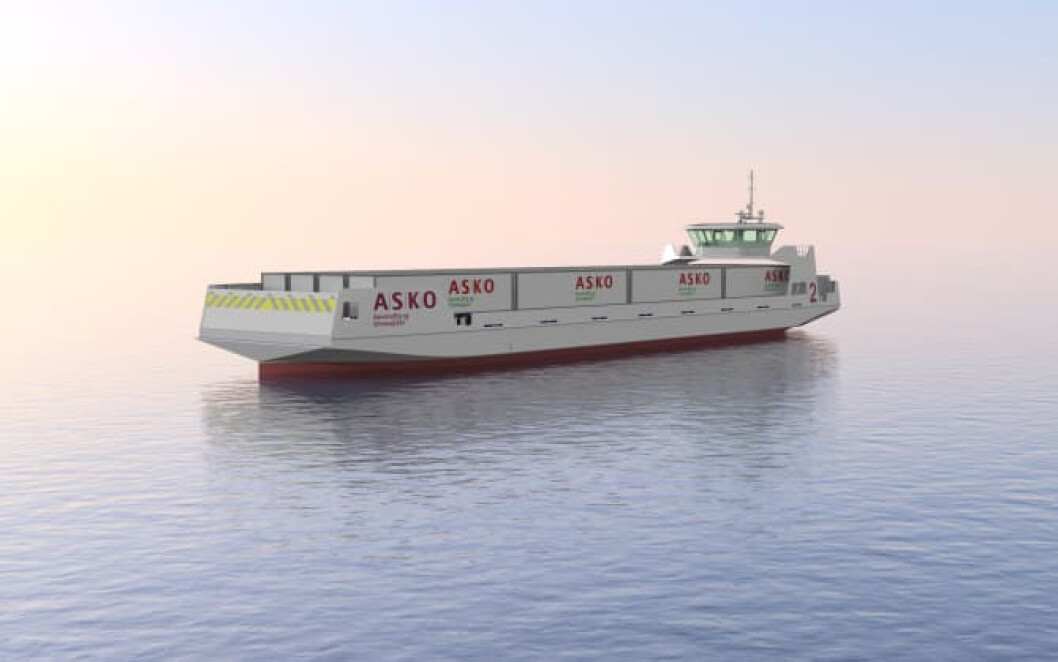 UTSLIPPSFRI GODSTRANSPORT: I fremtiden kan elektriske fartøy som dette krysse Oslofjorden med forbruksvarer (Ill.: Naval Dynamics). UTSLIPPSFRI GODSTRANSPORT: I fremtiden kan elektriske fartøy som dette krysse Oslofjorden med forbruksvarer (Ill.: Naval Dynamics).