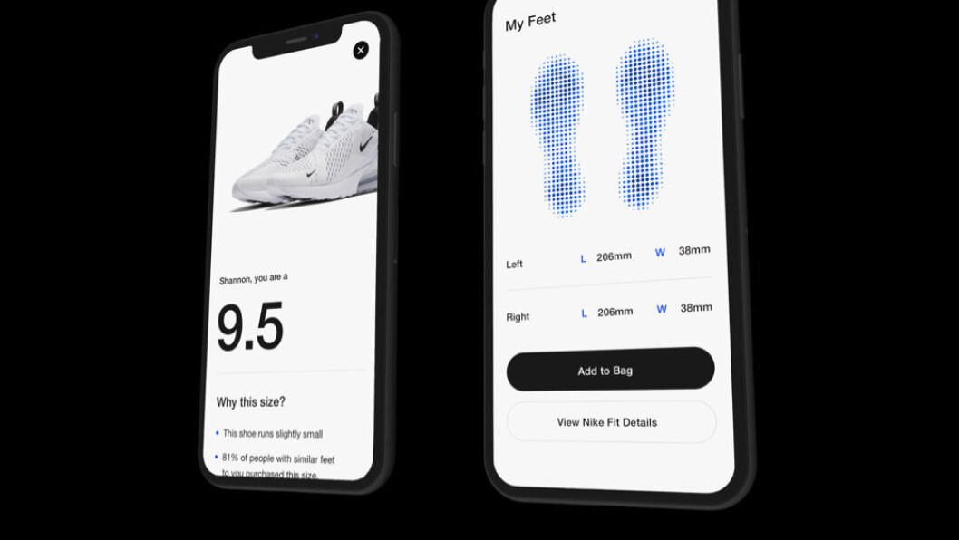 Her er resultatet av skanningen slik den fremstår i Nikes mobilapp. (Foto: Nike) Her er resultatet av skanningen slik den fremstår i Nikes mobilapp. (Foto: Nike)