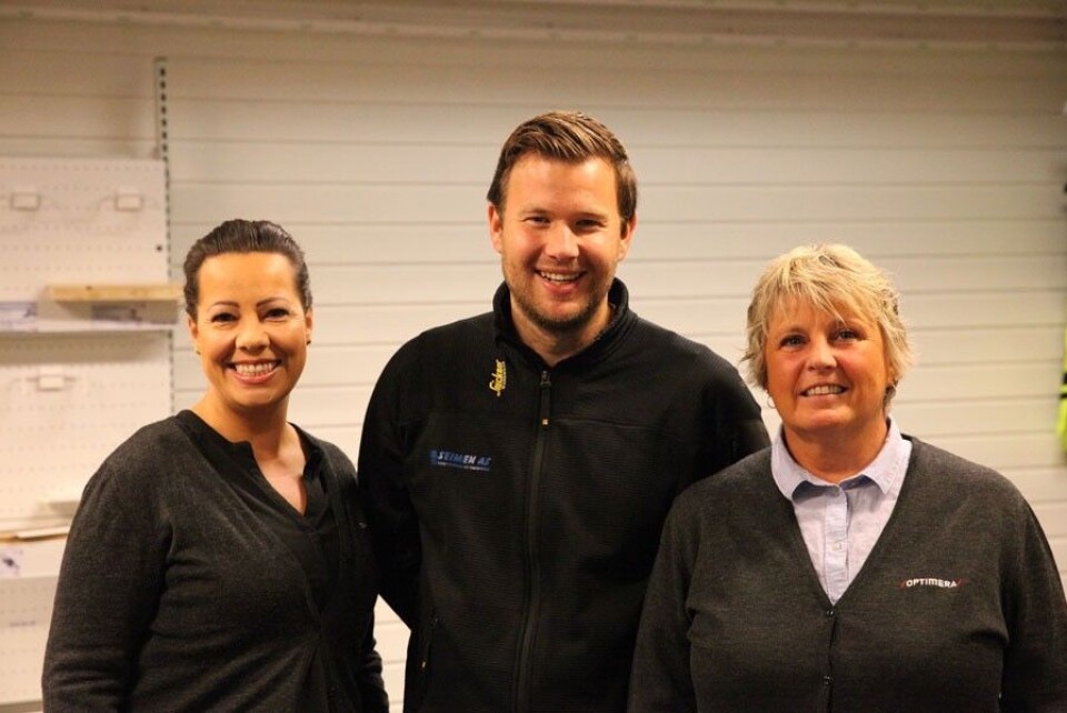 F.v. Renate Bogen, butikkutvikler Optimera Handel, Eirik Draugsvoll Seim, daglig leder og Jorun Farstadvoll, butikkutvikler Optimera Handel.