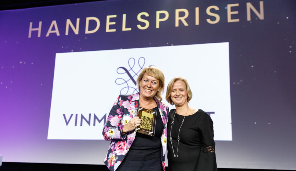 Handelsprisen: Elisabeth Hunter fra Vinmonopolet og Grethe Lekven fra DNB. (Foto: Kilian Munch)