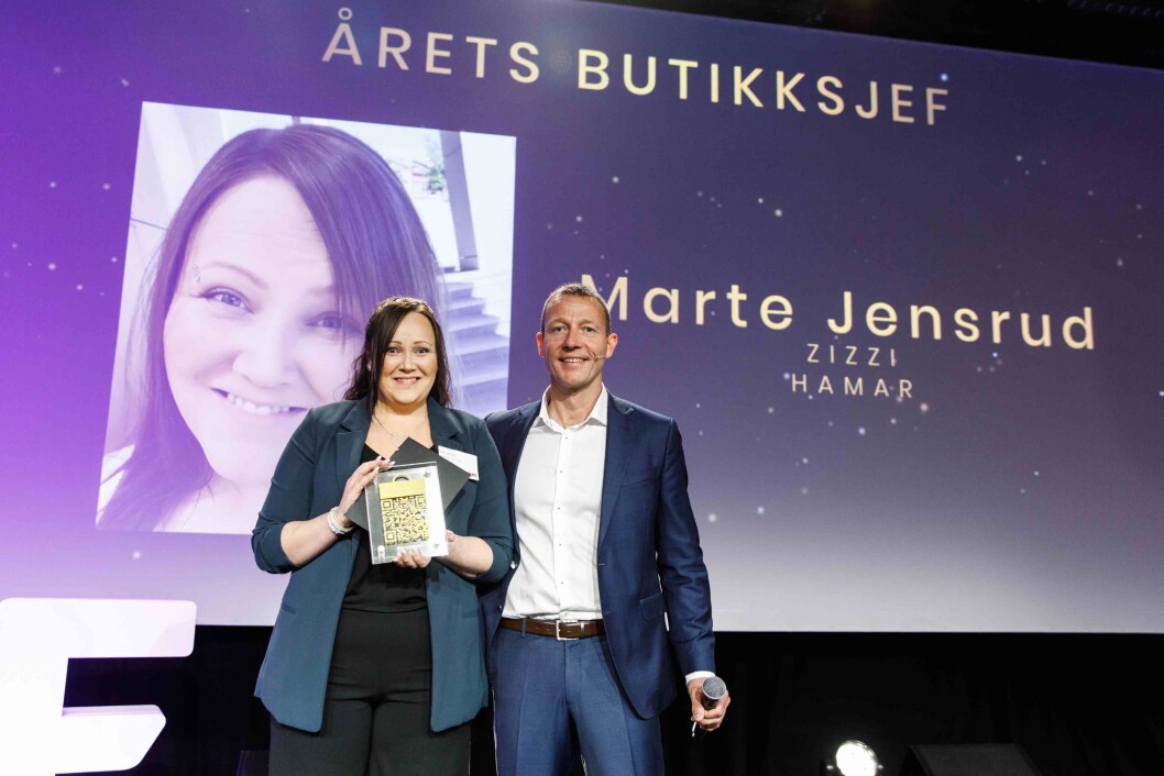 Årets butikksjef: Marte Jensrud og Harald Jachwitz Andersen fra Virke. Foto: Kilian Munch Årets butikksjef: Marte Jensrud og Harald Jachwitz Andersen fra Virke. Foto: Kilian Munch