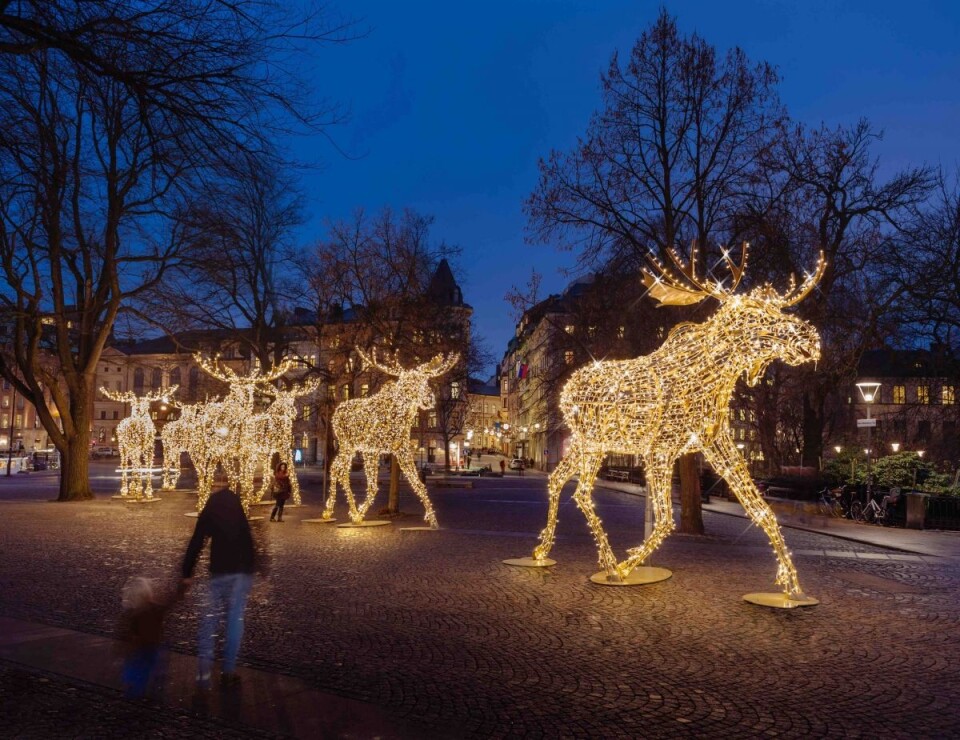 Det blitt mer vanlig med avanserte 3D-figurer, noe som gir kundene opplevelse og wow-effekt. Her fra Stockholm. Foto: MK Illumination