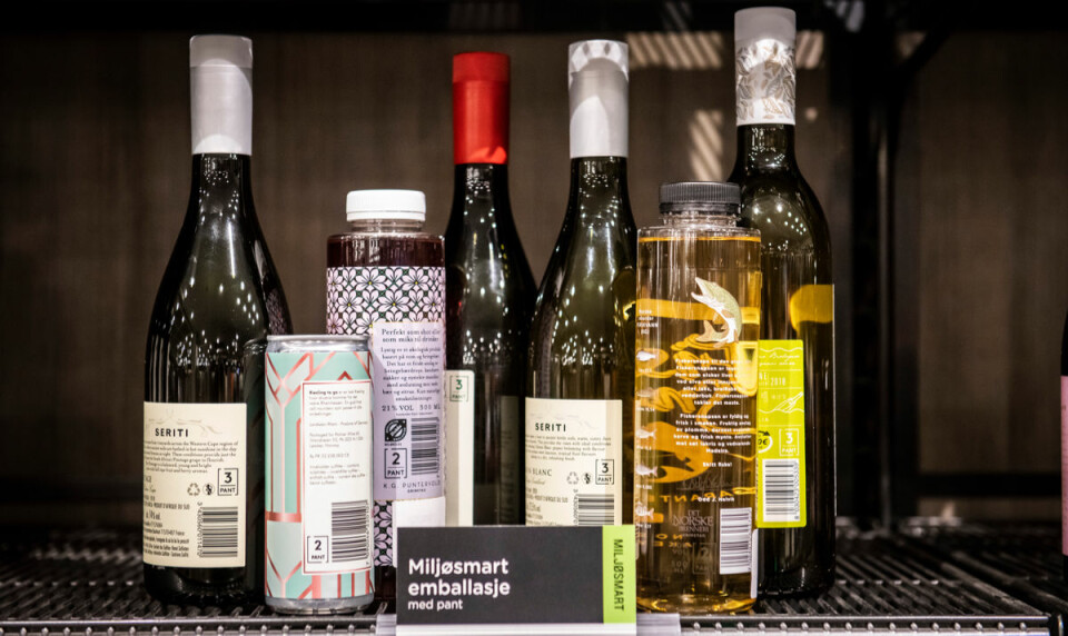 Utvalget av produkter med pant på Vinmonopolet har økt for hver lansering gjennom 2019. (Foto: Katrine Lunke)