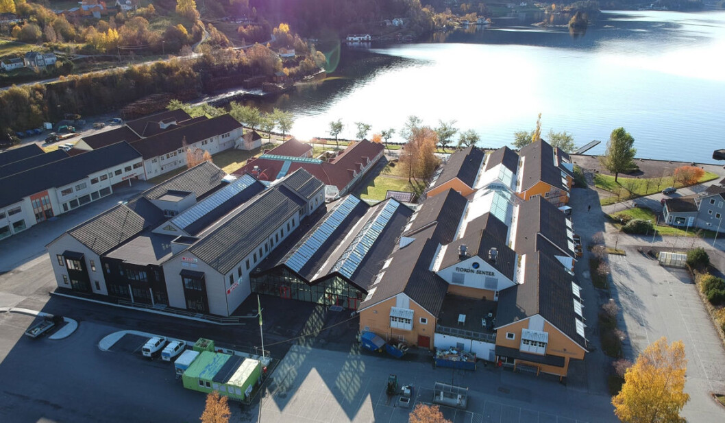 Fjord’n Senter slik det i dag fremstår. (Dronefoto: Fjord’n Senter) Fjord’n Senter slik det i dag fremstår. (Dronefoto: Fjord’n Senter)