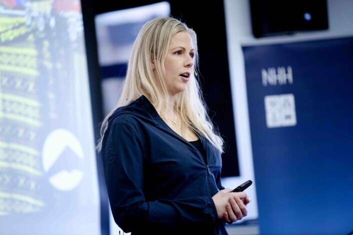 Kommunikasjonssjef Ida Kristine Moe | Stormberg presenterte selskapet på konferansen. Foto: Siv Dolmen Kommunikasjonssjef Ida Kristine Moe | Stormberg presenterte selskapet på konferansen. Foto: Siv Dolmen 
