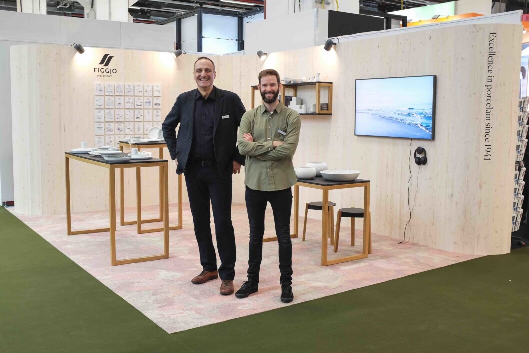 Francois L. Kolz, salgsansvarlig Figgjo Export, og Christian G. Vassdal, markedsansvarlig i Figgjo. Francois L. Kolz, salgsansvarlig Figgjo Export, og Christian G. Vassdal, markedsansvarlig i Figgjo.