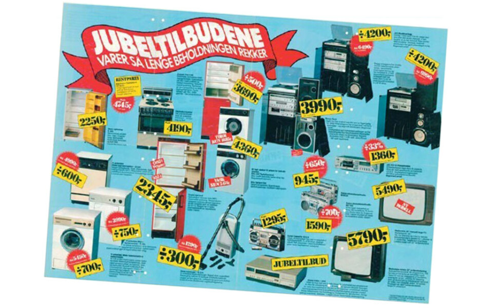 SAMME PRISER: Prisene på elektronikk er omtrent uendret i kroner og øre fra 80-tallet. Foto: Elkjøp