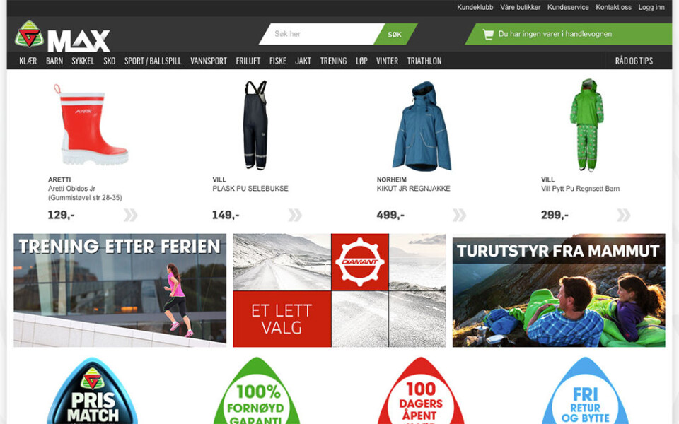 TAPER: Gresvig, som eier G-max, G-sport og Intersport, har tapt 195 millioner kroner de siste fire årene.