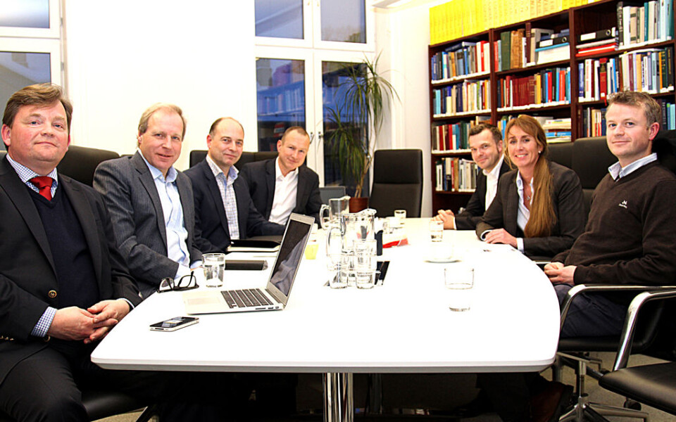 PLANLEGGER: Fra venstre Jonas Ideström, Endre Storløkken, Frode Finsrud, Magne Lome, Bjørn Barstad, Helena Julusmoen, og Joakim Augeli Karlsen møttes nylig i Oslo for å planlegge Franchisekonferansen. Foto: Stig Atle Bakke