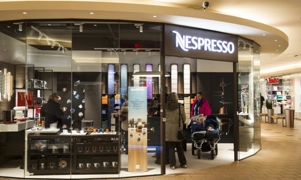 Nespressos pop-up boutique på Storo Storsenter bygges over samme lest som butikken på Ski Storsenter. Foto: Katrine Lunke