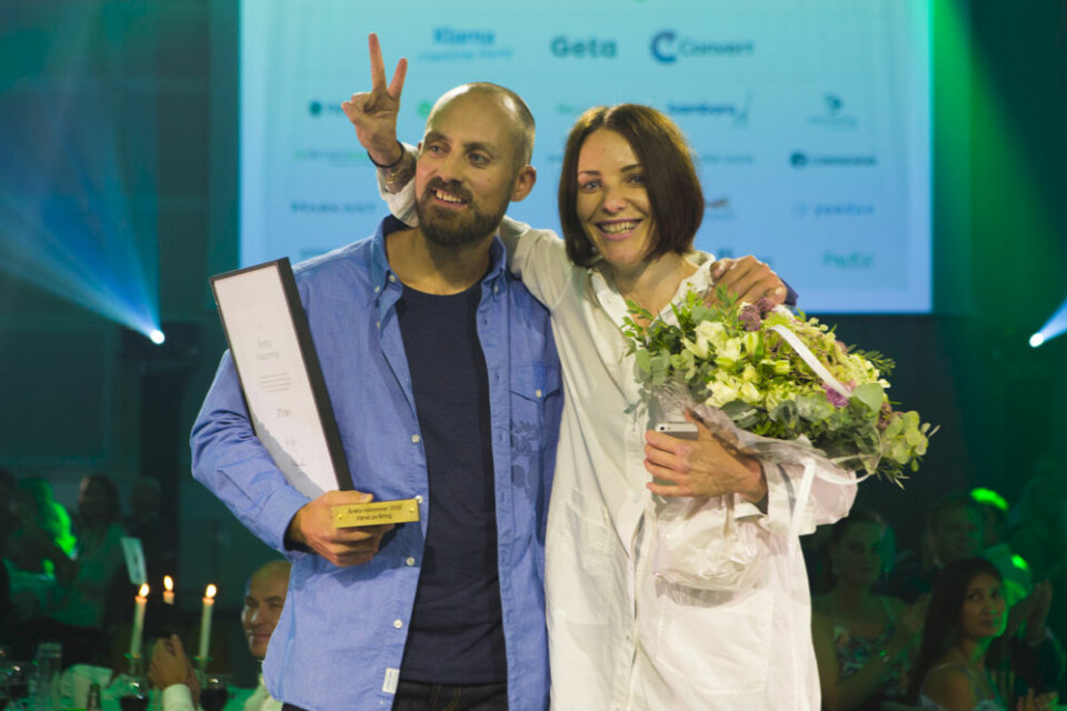 2train vant prisen som Årets nykommer. F.v.: Kjartan Bjørkvold og Grethe Kristine Kraugerud.
