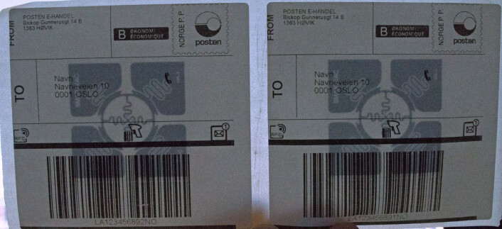 Radiomerkingen ligger på innsiden av en helt vanlig etikett. Det eneste som trengs, er riktige etiketter og en etikettskriver. Radiomerkingen ligger på innsiden av en helt vanlig etikett. Det eneste som trengs, er riktige etiketter og en etikettskriver.