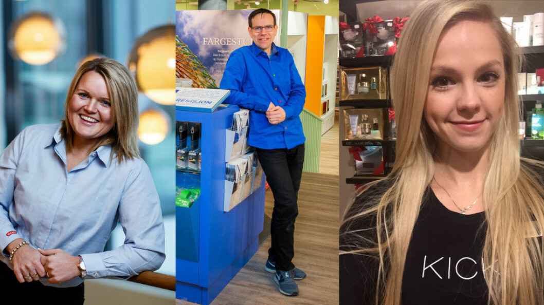 Monica Kjendalen (Meny), Espen Stark (Fargerike) og Martine S. Sund (Kicks) er finalister til Årets butikksjef 2017.
