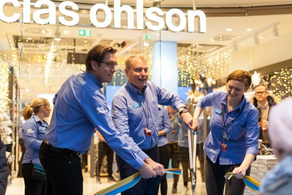 Butikkåpning i Hamburg med svenske rekvistitter. (Foto: Clas Ohlson)