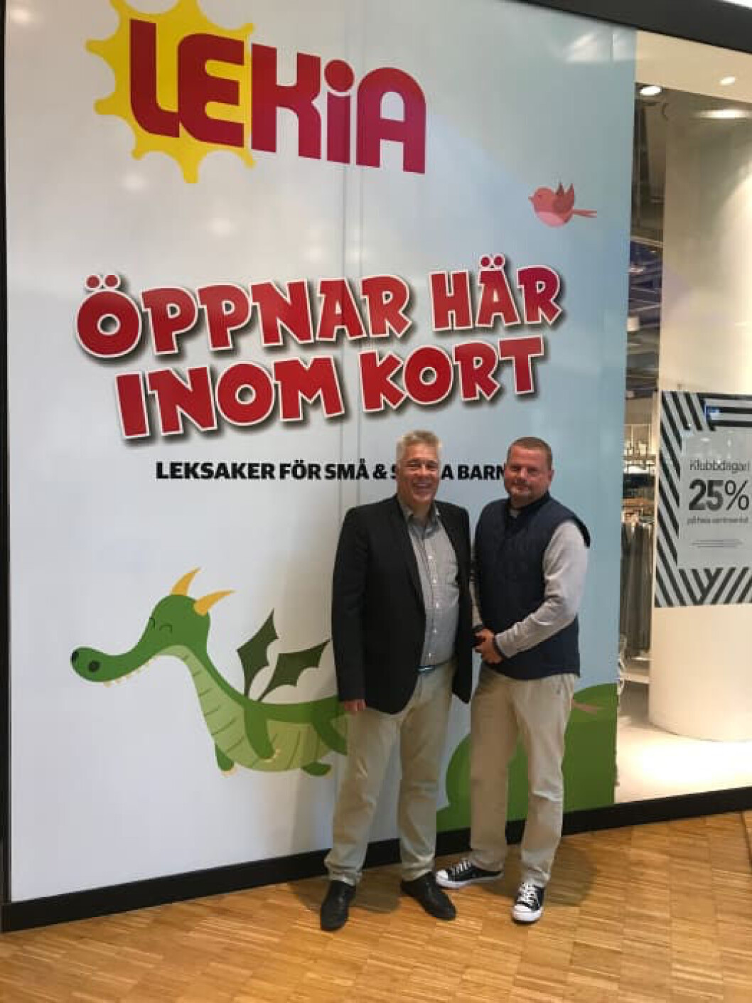 Ny og gammel ledelse. Thomas Axell til venstre, Baldvin Georgsson til høyre. (Foto: Lekia) Ny og gammel ledelse. Thomas Axell til venstre, Baldvin Georgsson til høyre. (Foto: Lekia)