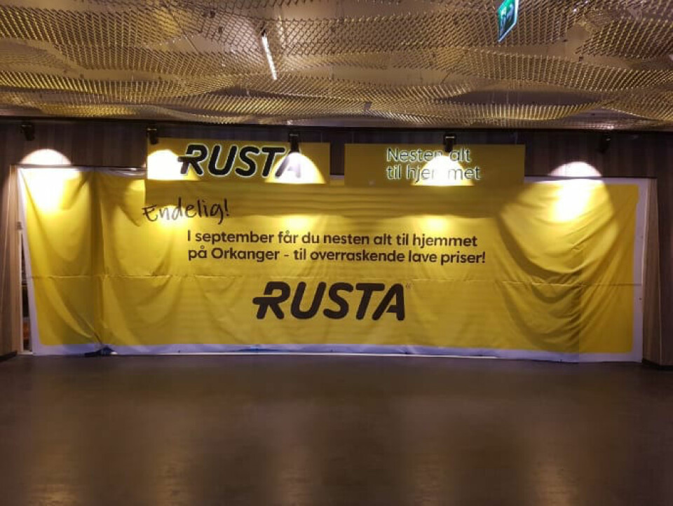 Rusta entré, OTI-sentret Orkanger. (Foto: Rusta)