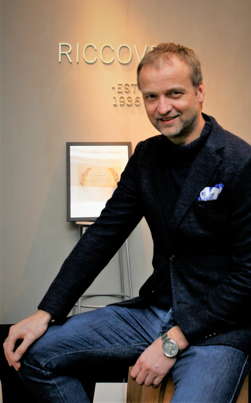 Finn Einar Kvamme etter at Ricco Vero ble kåret til årets leverandør i 2017.