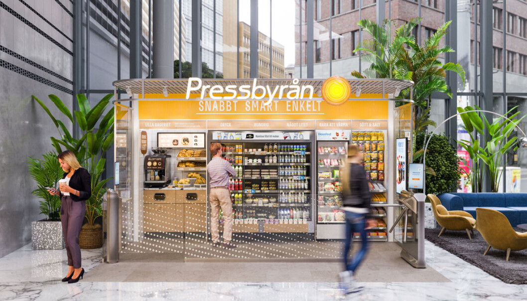 Pressbyrån Go er ubemannet, muliggjort ved ny teknologi. Pressbyrån Go er ubemannet, muliggjort ved ny teknologi.