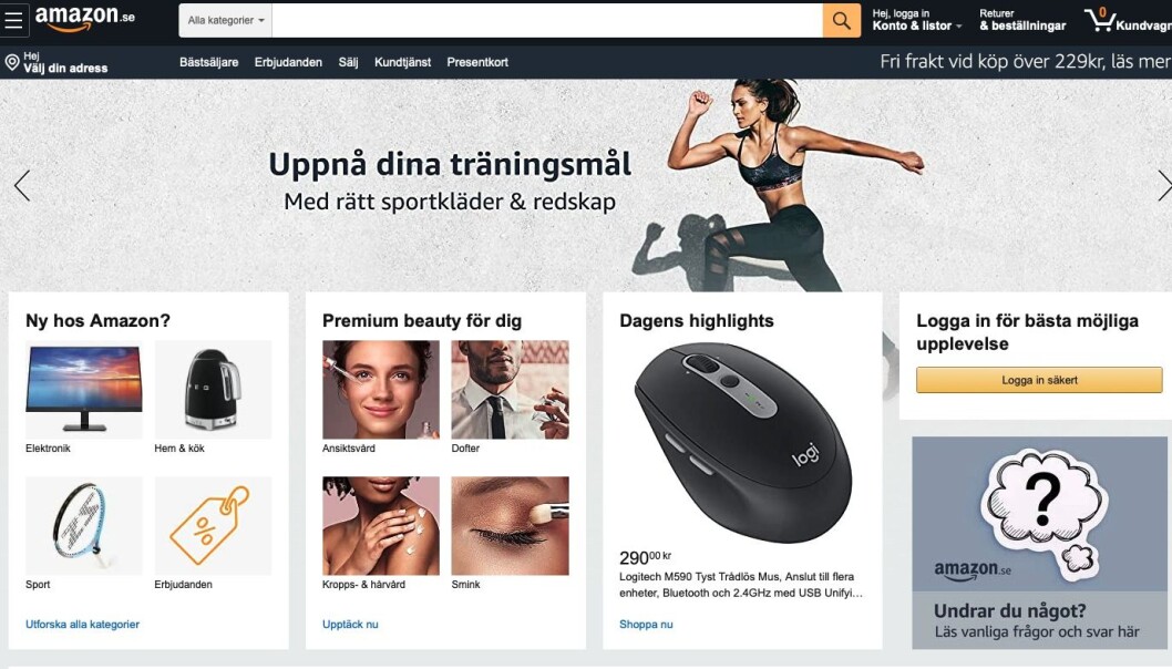 Skjermdump fra Amazon.se Skjermdump fra Amazon.se