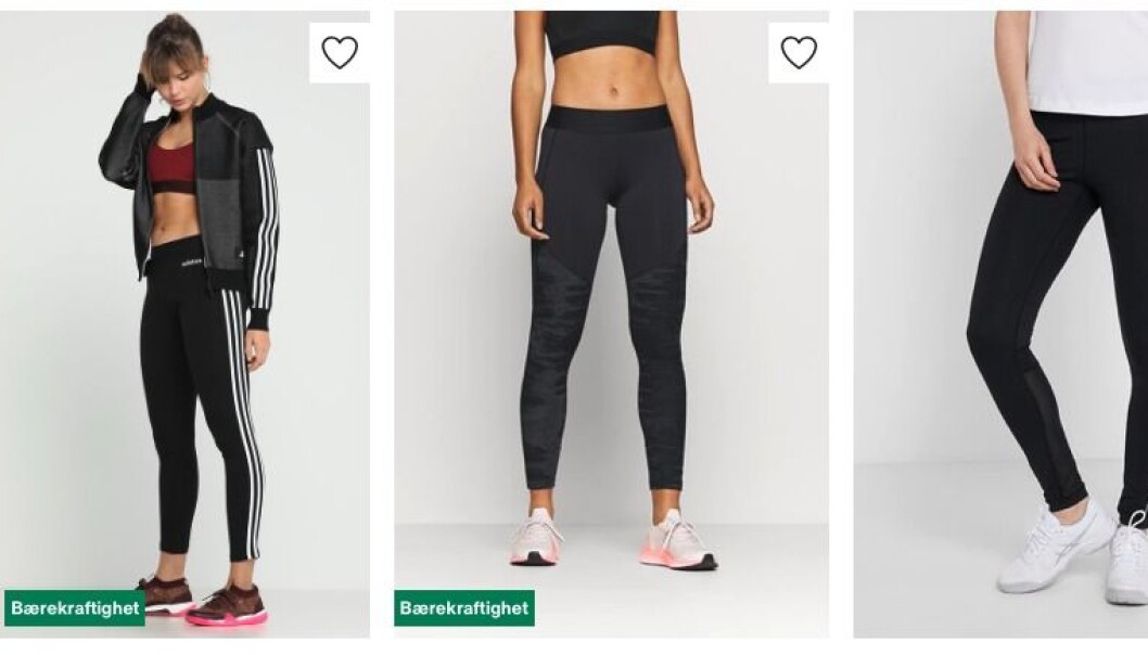 Løpetights var mest solgte produkt for Zalando i løpet av Cyber Week. Skjermdump fra zalando.no Løpetights var mest solgte produkt for Zalando i løpet av Cyber Week. Skjermdump fra zalando.no