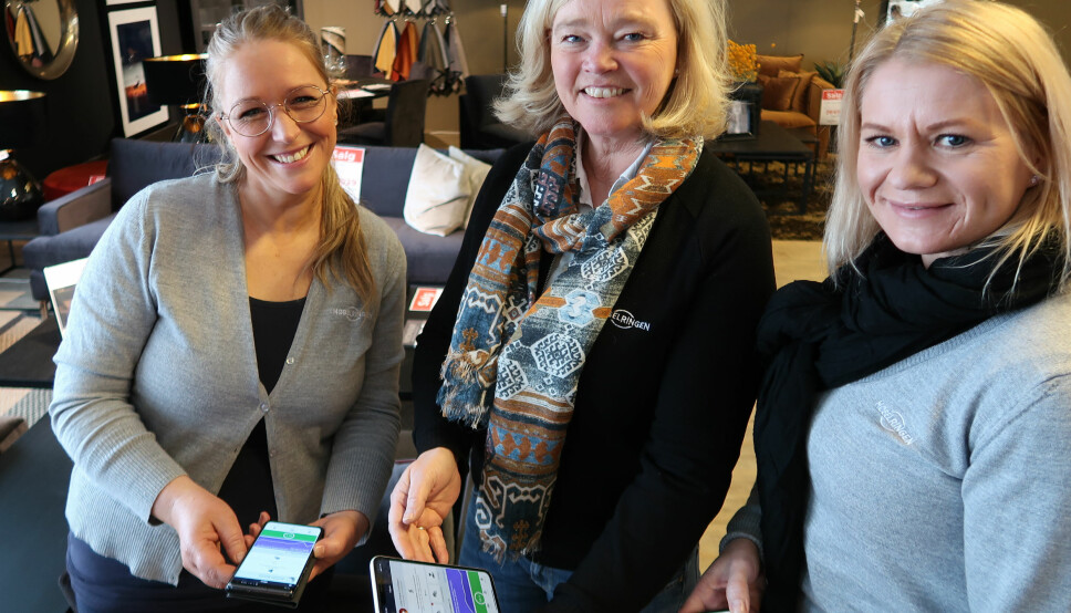 Jannicke Sperrud (selger), Line Irene Erichsen (butikksjef) og Britt Lise Lillelien-Løwer (selger) bruker Maze jevnlig for å diskutere kundetilbakemeldinger.