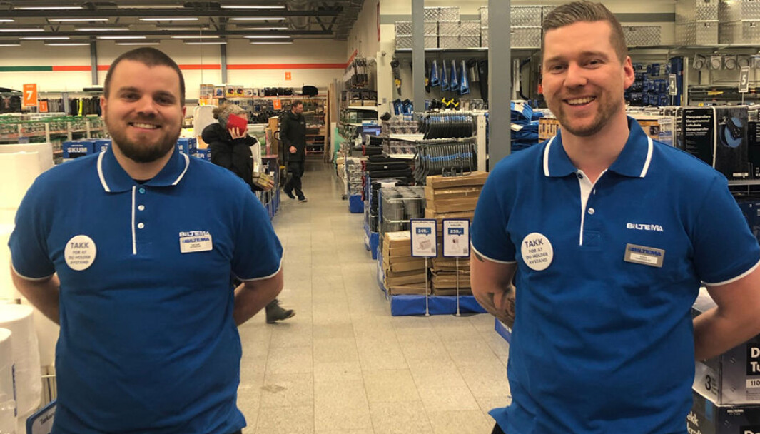 Butikksjef/NK Tor Ivar Opdal (t.v.) og varehussjef Steve Andersen er begeistret for deres nye konseptvarehus på Spillum i Namsos. Butikksjef/NK Tor Ivar Opdal (t.v.) og varehussjef Steve Andersen er begeistret for deres nye konseptvarehus på Spillum i Namsos.