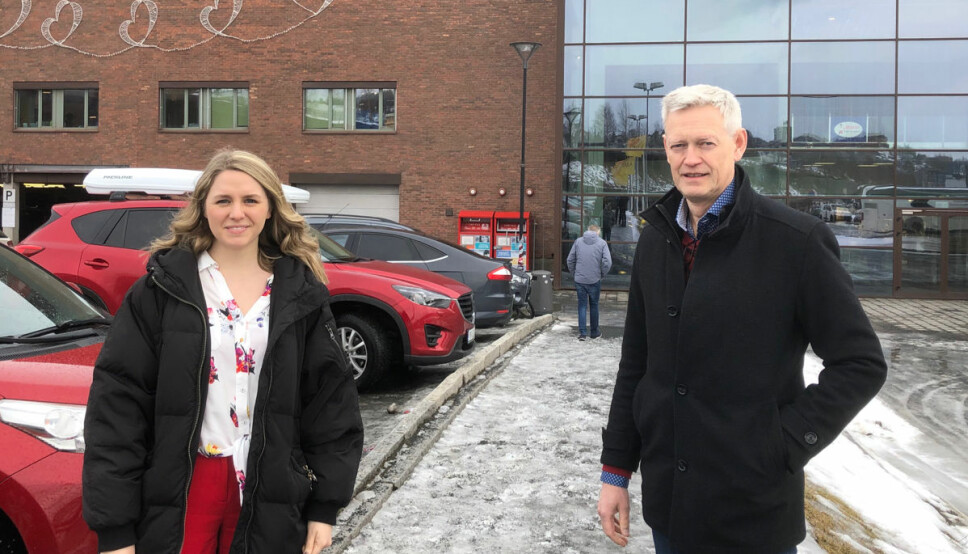 Senterleder Silje Bergh-Lorentzen og regionsdirektør Ole-Kristian Aspenes i Bunnpris er glade for etableringen av Bunnpris Gourmet på Amfi Narvik.