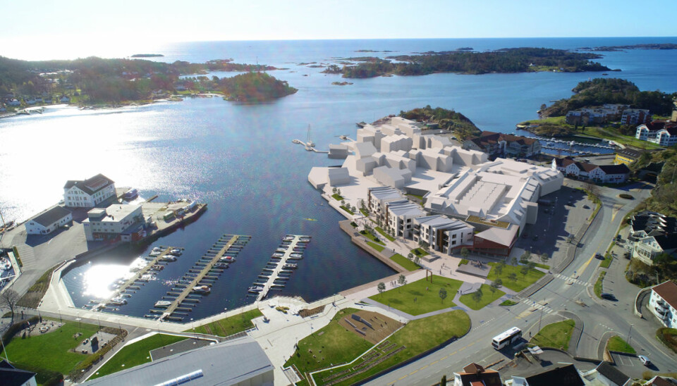 ‘Nye Oddensenteret’, som vil stå klart i november, vil gli naturlig inn i det historiske maritime miljøet i Grimstad.