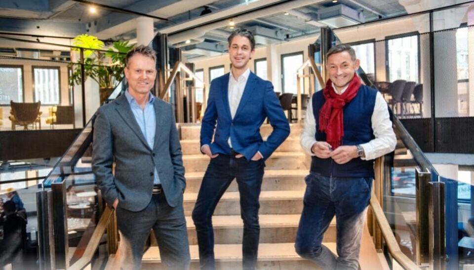 Fra venstre: Karl Fredrik lund, Papirfly Group, Joakim Kjemperud, Verdane, Erik Langaker, investor og styreleder.