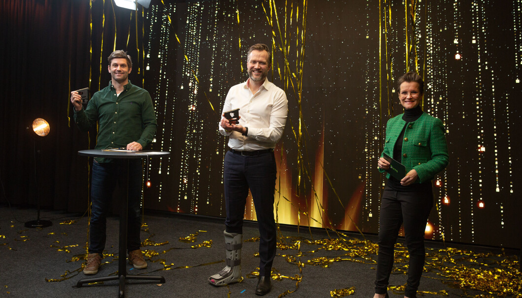 Vinnerne av Årets Nettbutikk 2021 ble annonsert under dagens digitale arrangement, her representert med Arnulf Refsnes (CEO and co- founder Naardic.no) Torkel Johannessen (CEO, Convert Group AS) og konferansier Hege Grubben (Posten/Bring). Vinnerne av Årets Nettbutikk 2021 ble annonsert under dagens digitale arrangement, her representert med Arnulf Refsnes (CEO and co- founder Naardic.no) Torkel Johannessen (CEO, Convert Group AS) og konferansier Hege Grubben (Posten/Bring).