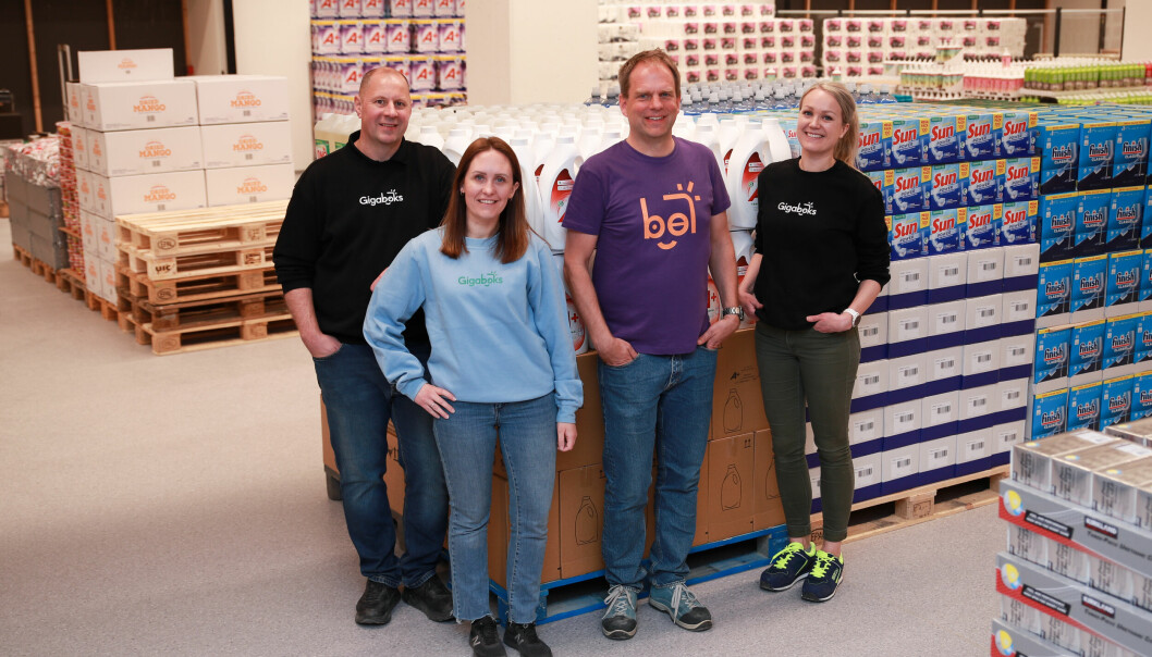 Denne gjengen tok i mot kundene i landets første Gigaboks-butikk. Sortimentssjef Peter Håkansson, markedssjef Caroline Odden Brenne, Gigaboks-sjef Terje Systad og HR-ansvarlig Astrid Algaard.