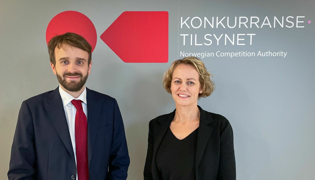 Næringsminister Jan Christian Vestre og konkurransedirektør Tina Søreide.