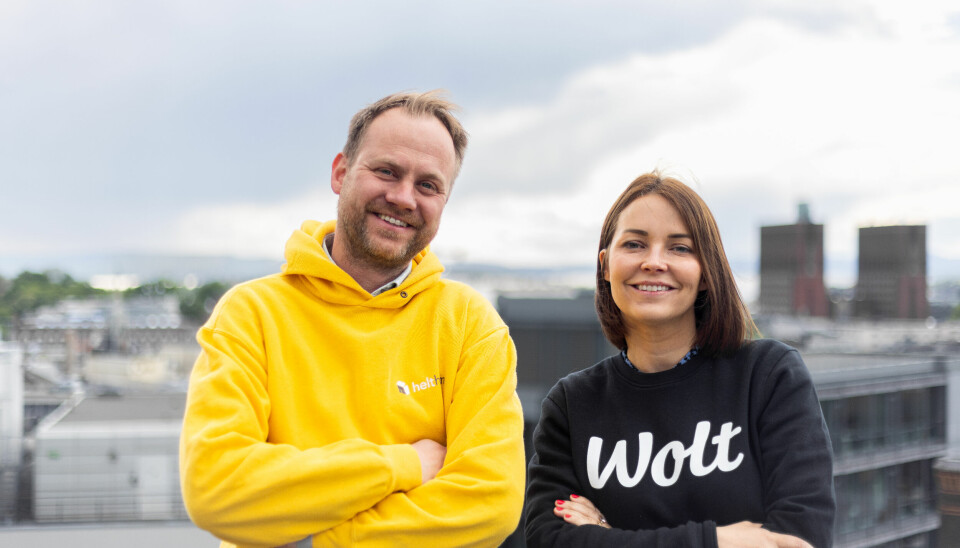 Helthjem-sjef Anders Lunde Angen og Wolt-sjef Elisabeth Stenersen, lanserer ny fellestjeneste i midten av juni.