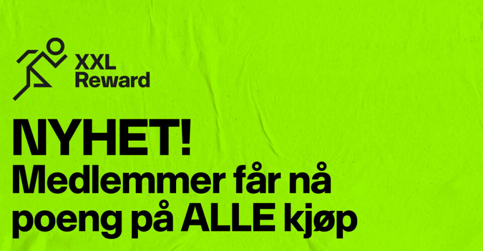 xxl-grønn plakat med tekst: Nyhet! medlemmer får nå poeng på alle kjøp