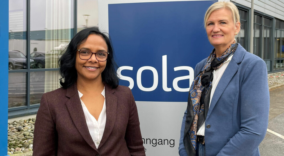 Anjali Bhatnagar, CEO i Tørn og Berit Brockstedt Olsen, Bærekraftsansvarlig i Solar.